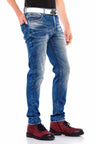 Jeans comodi da uomo CD562 con un lavello sorprendente in forma dritta