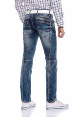 CD563 Herren bequeme Jeans mit trendigen Ziernähten