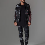 CD571 Herren Straight Fit-Jeans mit coolen Schriftzügen