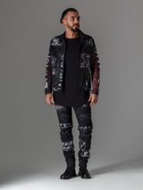 CD571 Men Straight Fit Jeans con letras geniales