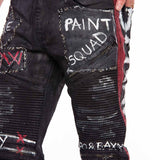 CD571 Herren Straight Fit-Jeans mit coolen Schriftzügen