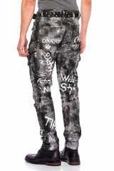 CD572 Herren bequeme Jeans mit stylischem Glitzereffekt