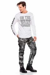 CD572 Herren bequeme Jeans mit stylischem Glitzereffekt