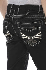 CD585 Comfortabele jeans voor heren met cool borduurwerk