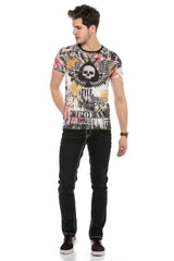 CD585 Comfortabele jeans voor heren met cool borduurwerk