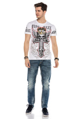 CD597 Jeans cómodos para hombres con puntadas decorativas llamativas