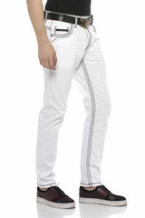 CD601 Jeans cómodos para hombres con puntadas de contraste llamativas