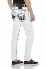 CD601 Jeans cómodos para hombres con puntadas de contraste llamativas
