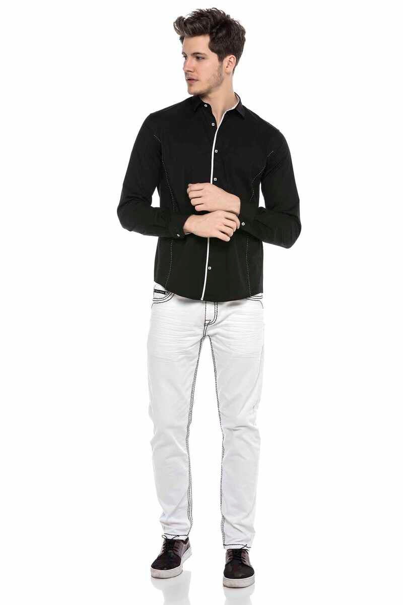 CD601 Jeans cómodos para hombres con puntadas de contraste llamativas