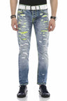 CD605 Jeans cómodos para hombres en la mirada destruida de moda