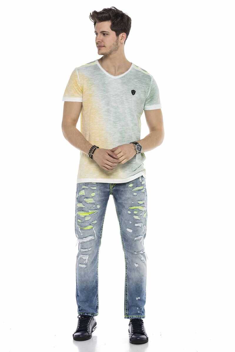 CD605 Jeans cómodos para hombres en la mirada destruida de moda