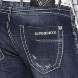 CD606 Jeans confortables pour hommes avec des éléments usés stylés