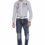 CD606 Jeans confortables pour hommes avec des éléments usés stylés