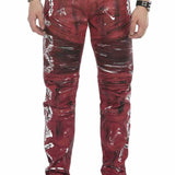 CD608 Jeans tubulaires pour hommes avec revêtement de couleur