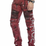 CD608 Jeans tubulaires pour hommes avec revêtement de couleur