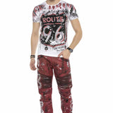 CD608 Jeans tubulaires pour hommes avec revêtement de couleur