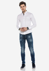 CD621 Herren bequeme Jeans im trendigen Used-Look