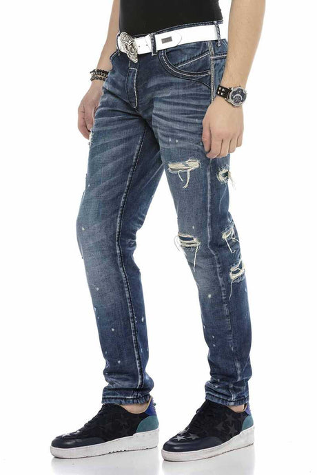 CD627 men's jeans in trendy with stylish cutouts styles