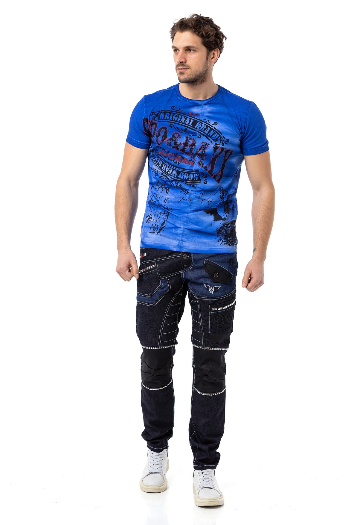 CD639 Men Straight Fit Jeans en diseño elegante