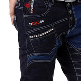 CD639 Jeans droit pour hommes au design stylé