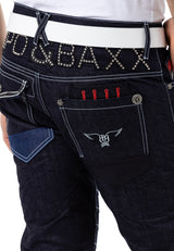 CD639 Men Straight Fit Jeans en diseño elegante