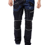CD639 Jeans droit pour hommes au design stylé