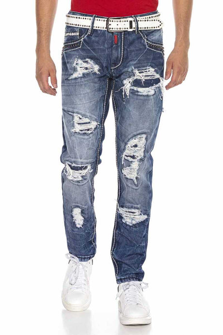 CD644 men's comfortable jeans in the trendy destroyed look
