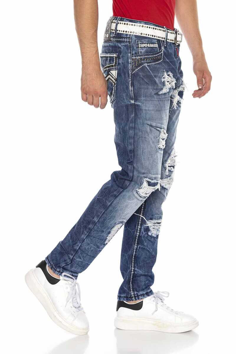 CD644 Los cómodos jeans de los hombres en la mirada destruida de moda