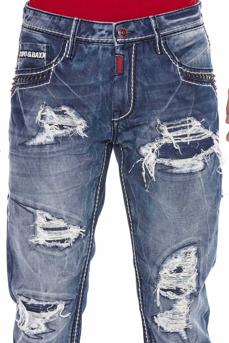 CD644 Los cómodos jeans de los hombres en la mirada destruida de moda