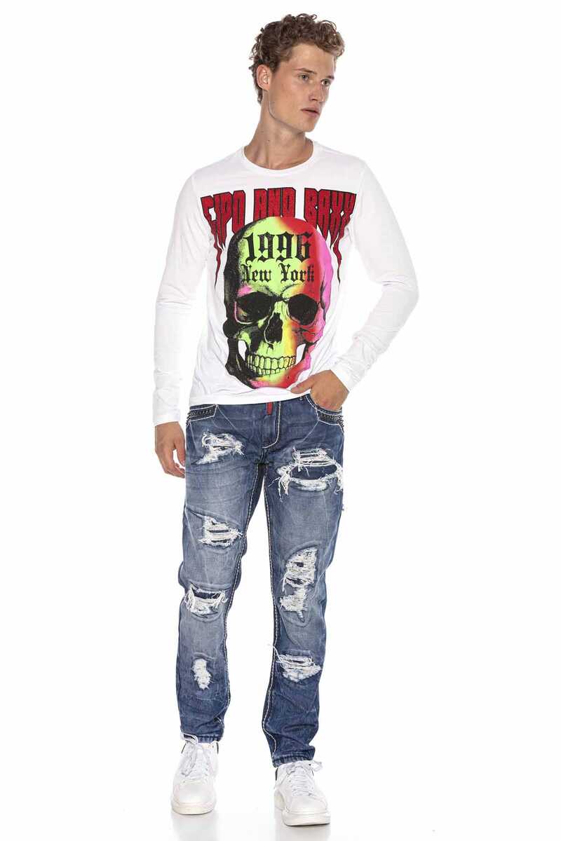 CD644 Los cómodos jeans de los hombres en la mirada destruida de moda