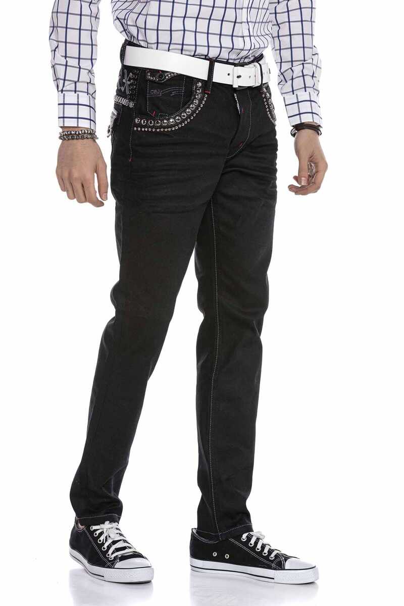 CD663 Jeans confortables pour hommes avec rivets à la mode