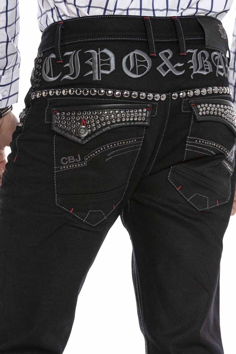 CD663 Jeans confortables pour hommes avec rivets à la mode