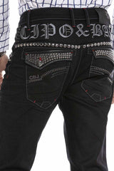 CD663 Jeans confortables pour hommes avec rivets à la mode