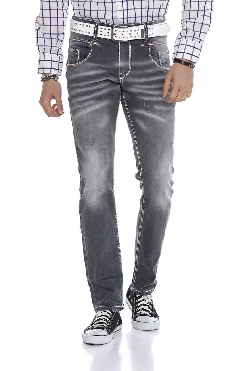 CD668 Jeans cómodos para hombres en un corte moderno y recto