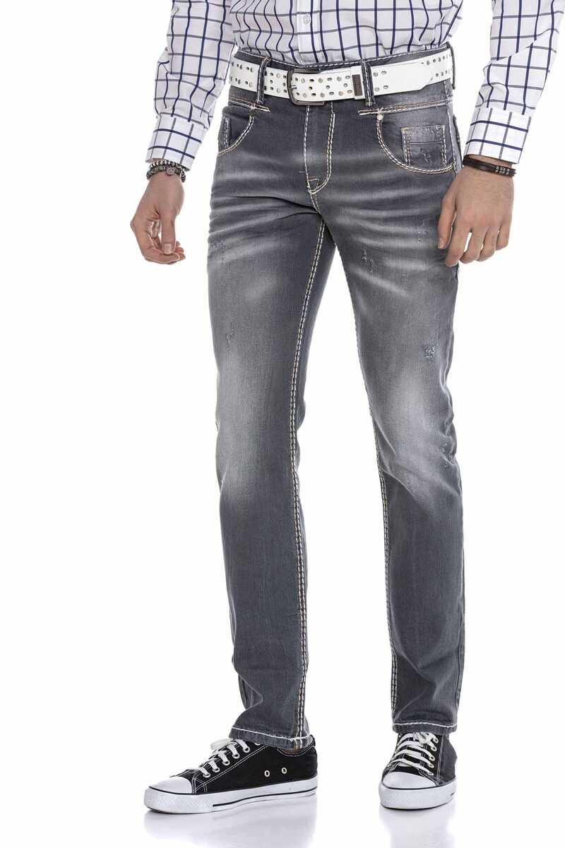 CD668 Jeans cómodos para hombres en un corte moderno y recto