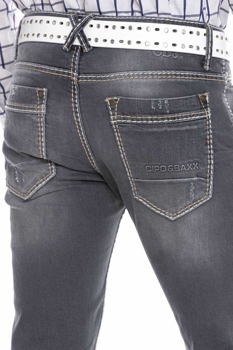 CD668 Jeans cómodos para hombres en un corte moderno y recto