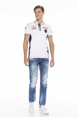 CD669 Hombres Straight Fit-Jeans con lavado de moda