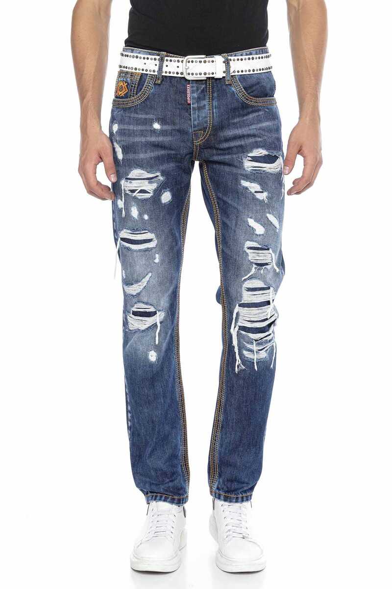 CD670 men torn leisure jeans with trendy details