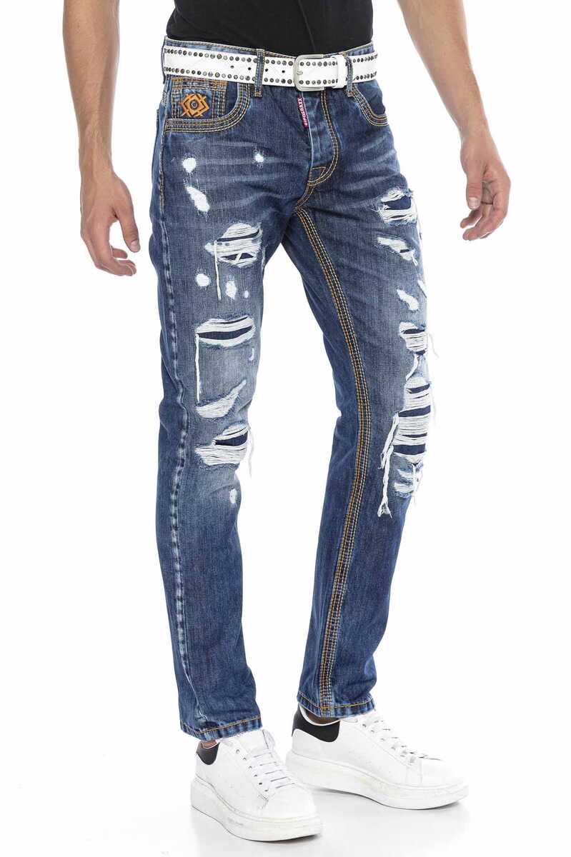 CD670 men torn leisure jeans with trendy details