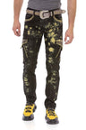 CD677 Hombres Straight Fit-Jeans con lavado llamativo