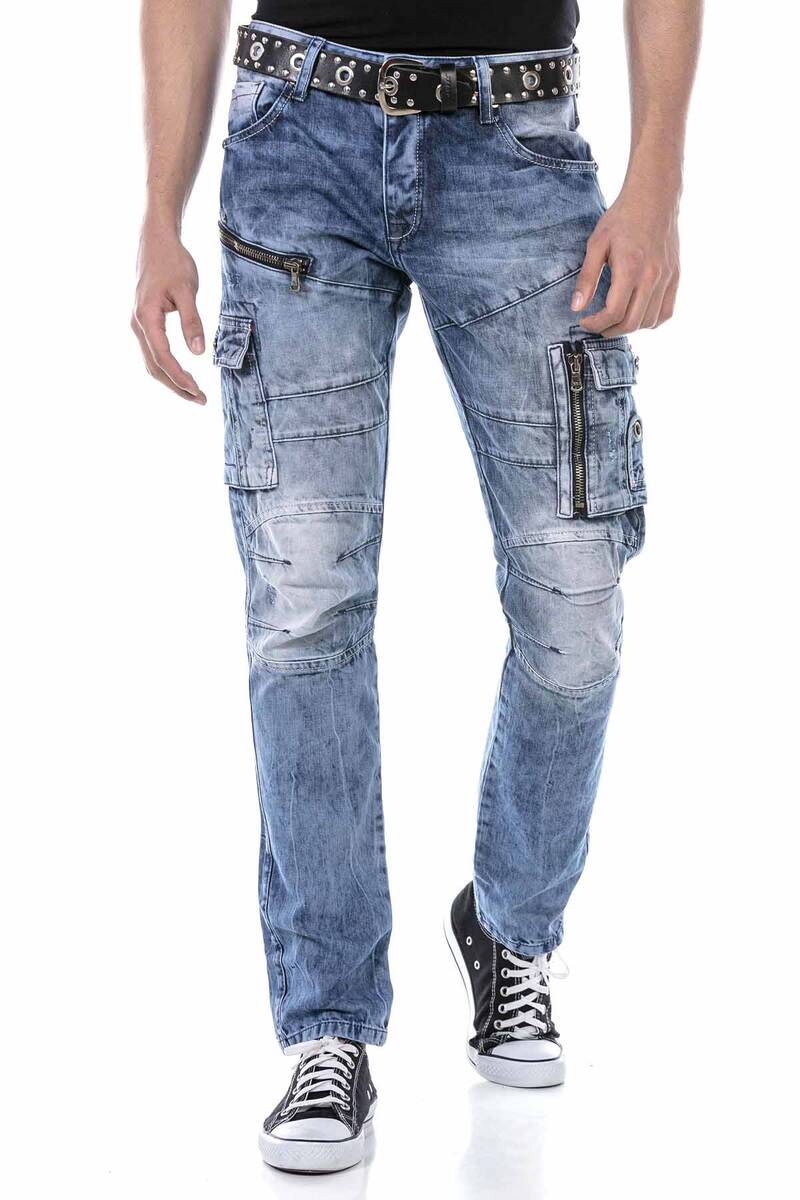 CD679 comfortabele jeans in een trendy gebruikte look