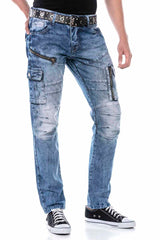 CD679 comfortabele jeans in een trendy gebruikte look