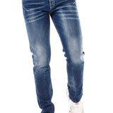 CD692 Men Jeans de ajuste recto con lavado de enfriador