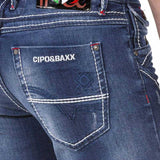 CD692 Men Jeans de ajuste recto con lavado de enfriador