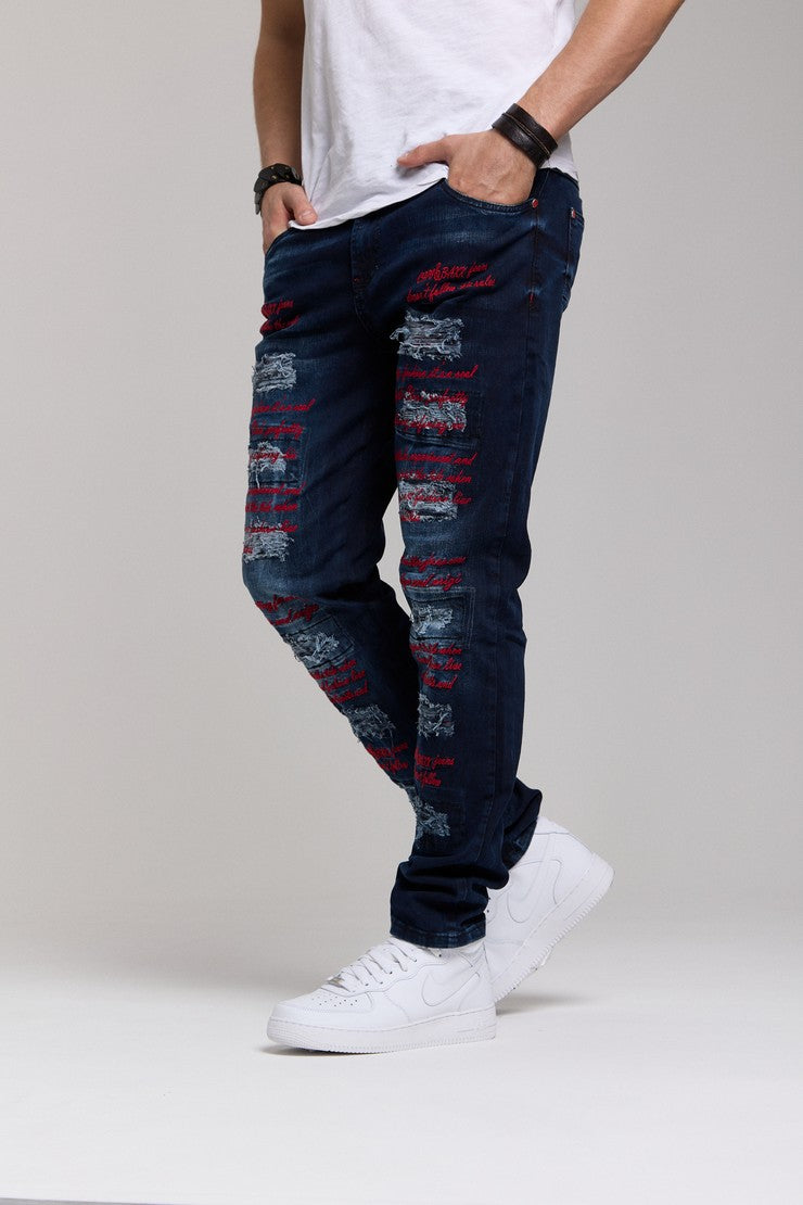 CD694 Jeans pour hommes au look extravagant