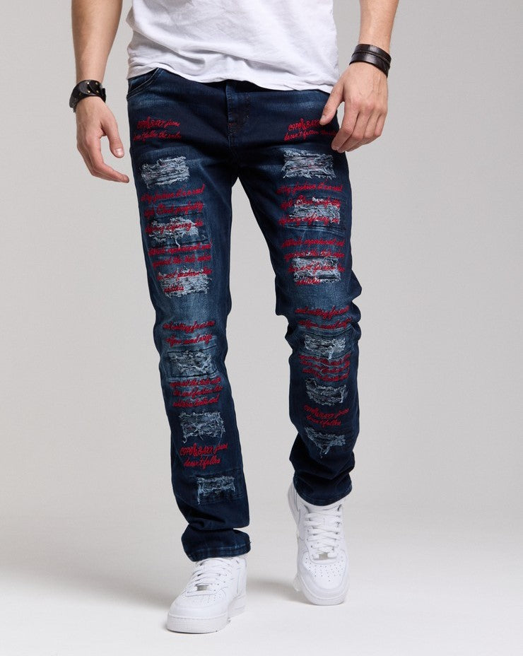 CD694 Jeans pour hommes au look extravagant