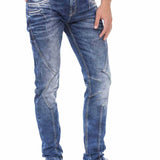 CD695 men Straight fit jeans with trendy decorative stitching