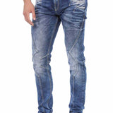CD695 men Straight fit jeans with trendy decorative stitching