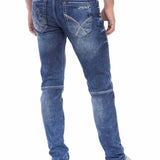 CD695 men Straight fit jeans with trendy decorative stitching