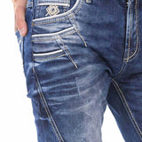 CD695 men Straight fit jeans with trendy decorative stitching